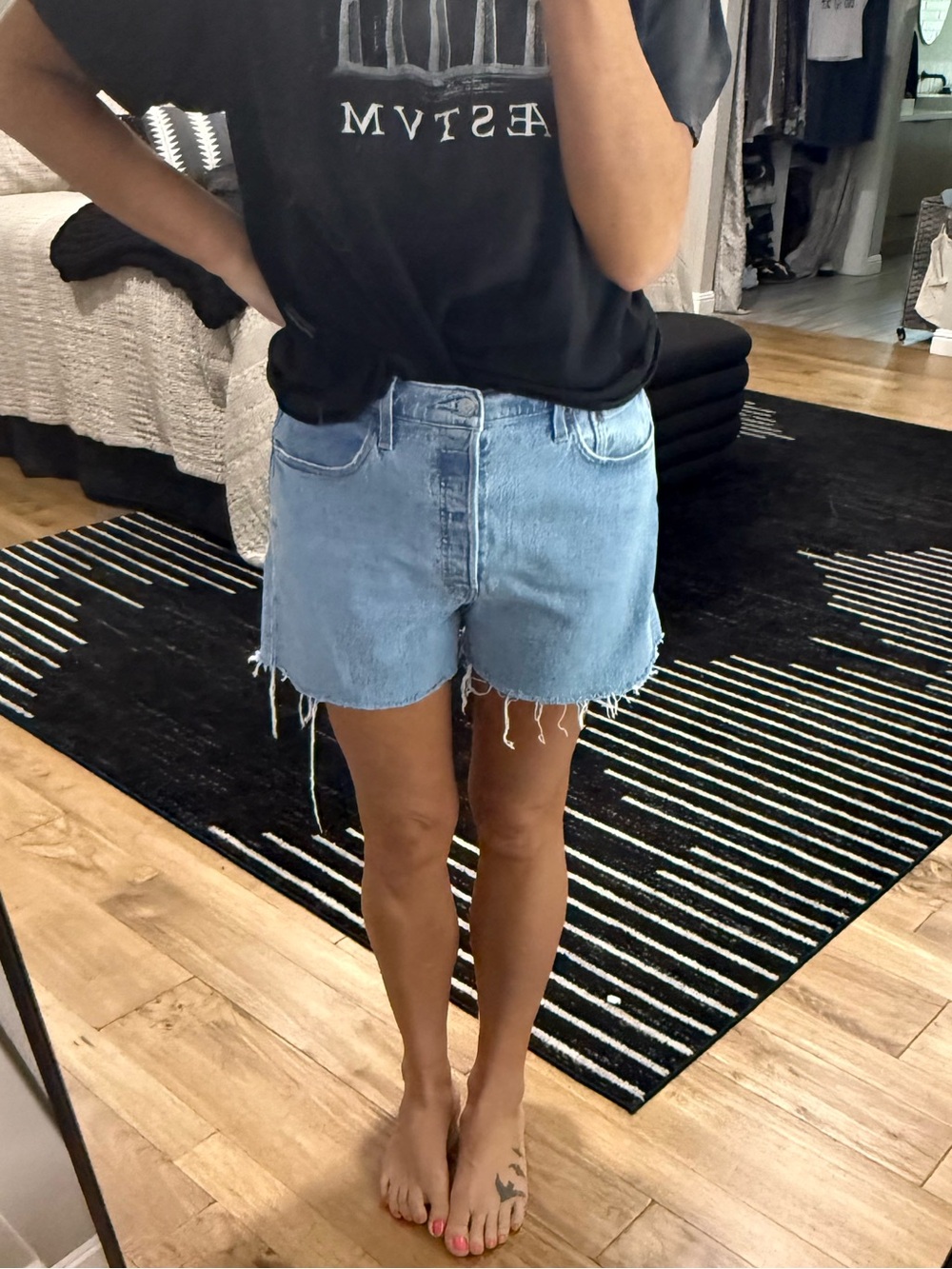 Levi's 501 Original High Rise Cut Off Denim Shorts